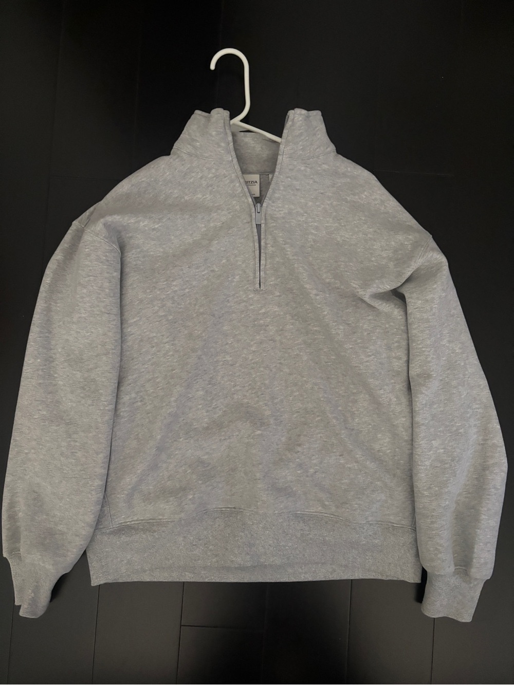 Gray Quarter-Zip Sweater Pullover